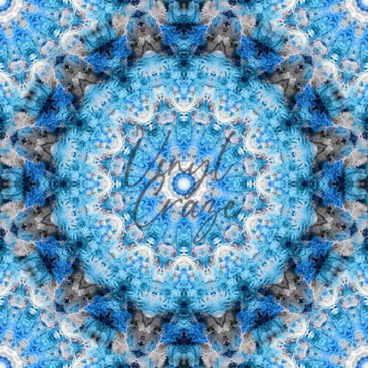 Blue Kaleidoscope - Adhesive Vinyl 12x12 Sheet