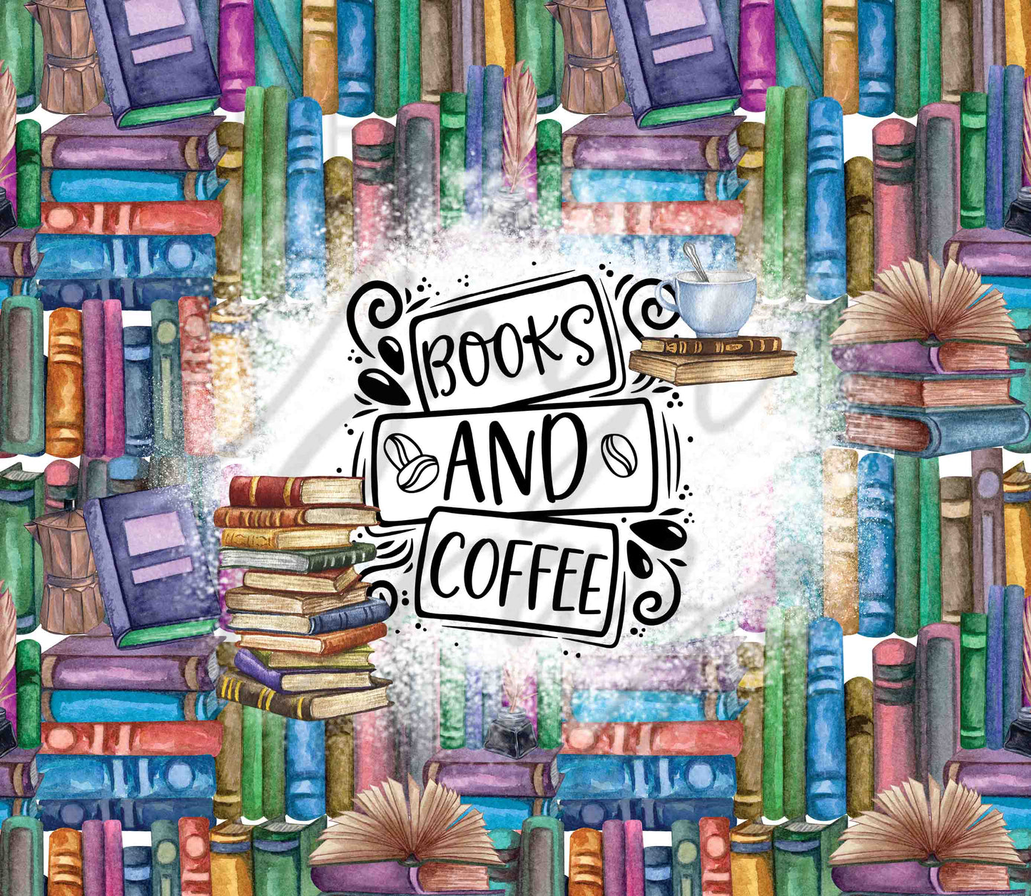 Books and Coffee - Adhesive Vinyl Wrap