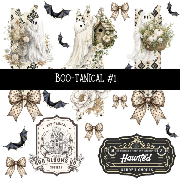 Boo-tanical Torn Pages UV DTF Decal sheets 3 designs available