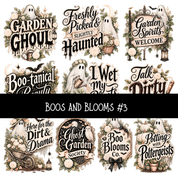 Boos and Blooms UV DTF Decal sheets 7 Designs available
