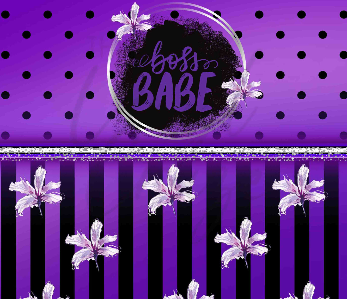 Purple and Black Boss Babe - Adhesive Vinyl Wrap