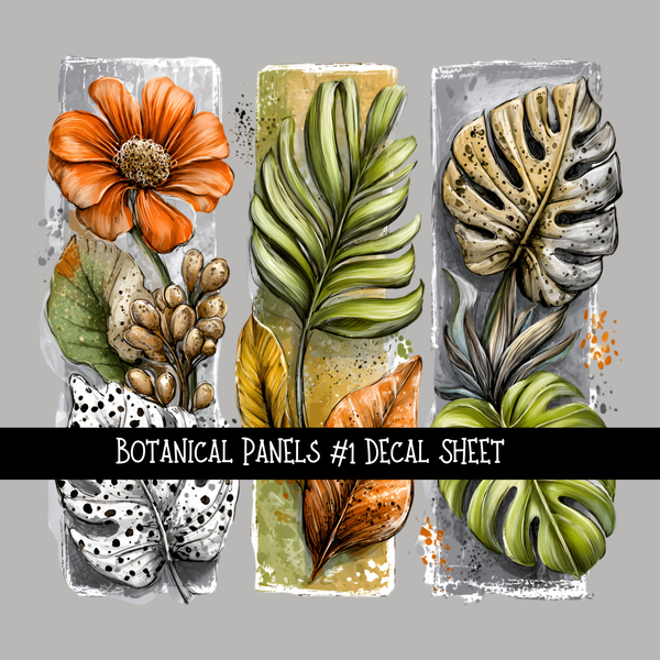 Botanical Panels - UV DTF Decal sheets 11 Designs to choose from