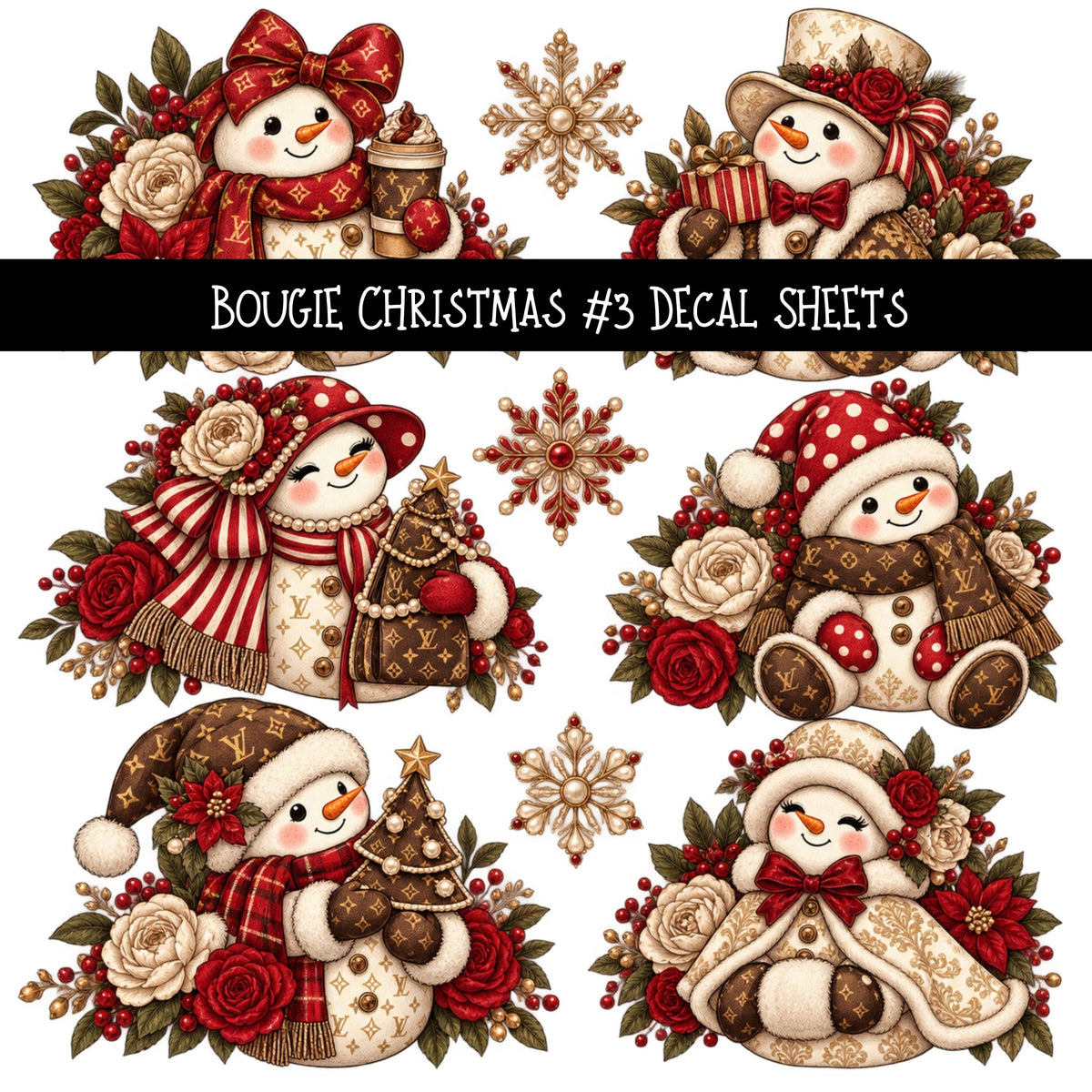 Bougie Christmas UV DTF Decal sheets 12 Designs available