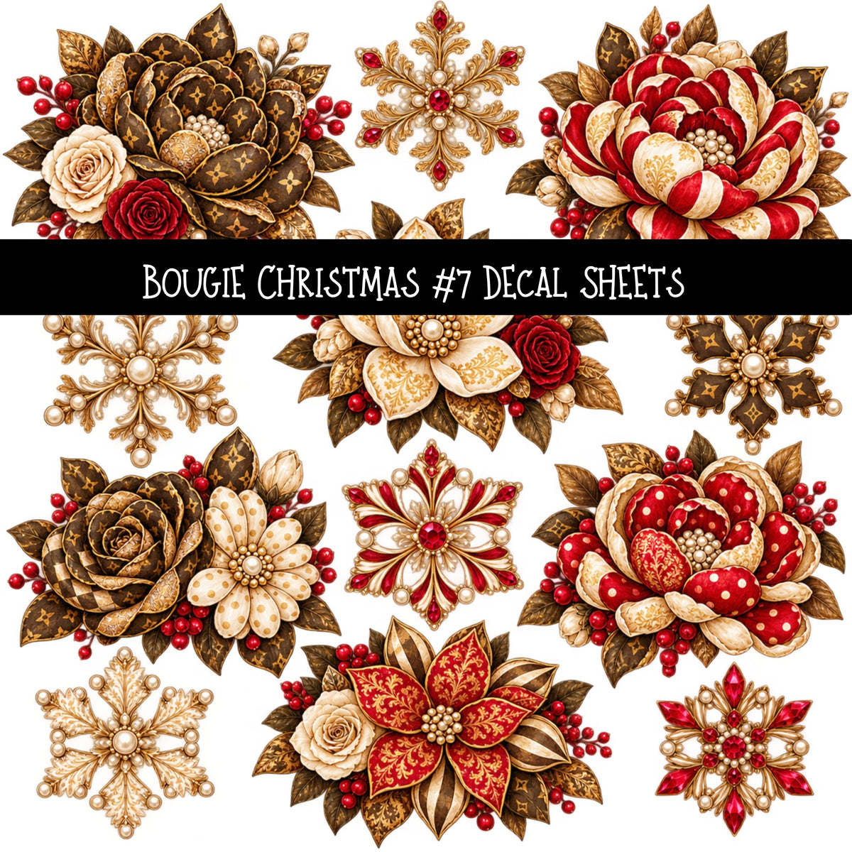 Bougie Christmas UV DTF Decal sheets 12 Designs available