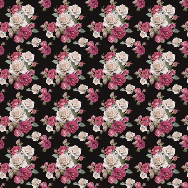 Bouquet On Black - Adhesive Vinyl 12x12 Sheet