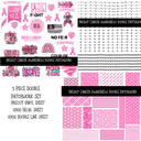 Breast Cancer Awareness Doodle Patchwork Set