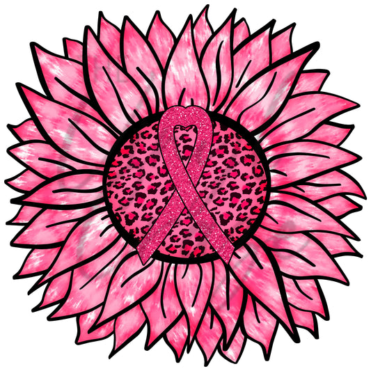 Breast Cancer Sunflower - UV DTF Decal