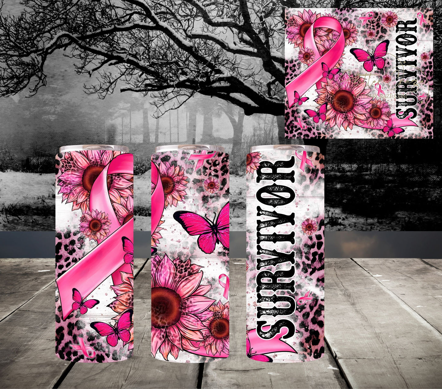 Breast Cancer Survivor - Adhesive Vinyl Wrap