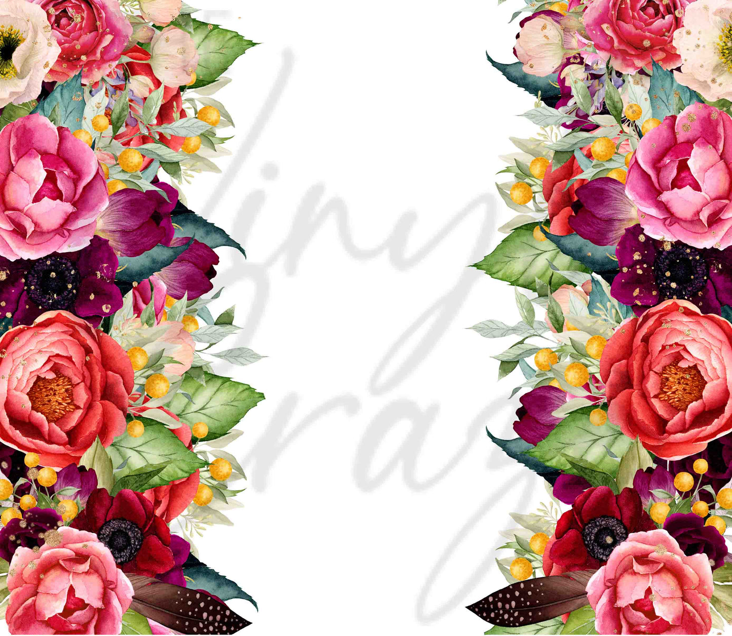 Bright Floral Border - Adhesive Vinyl Wrap