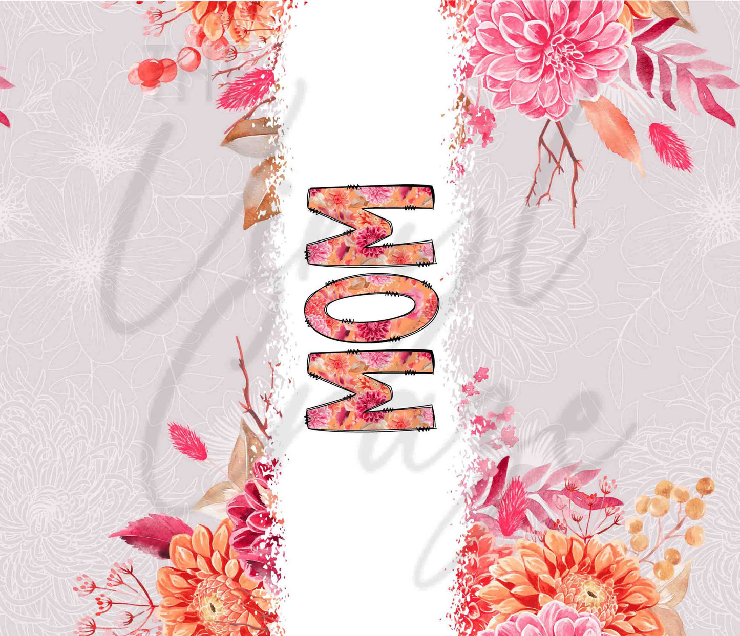 Bright Pink and Orange Florals - Adhesive Vinyl Wrap