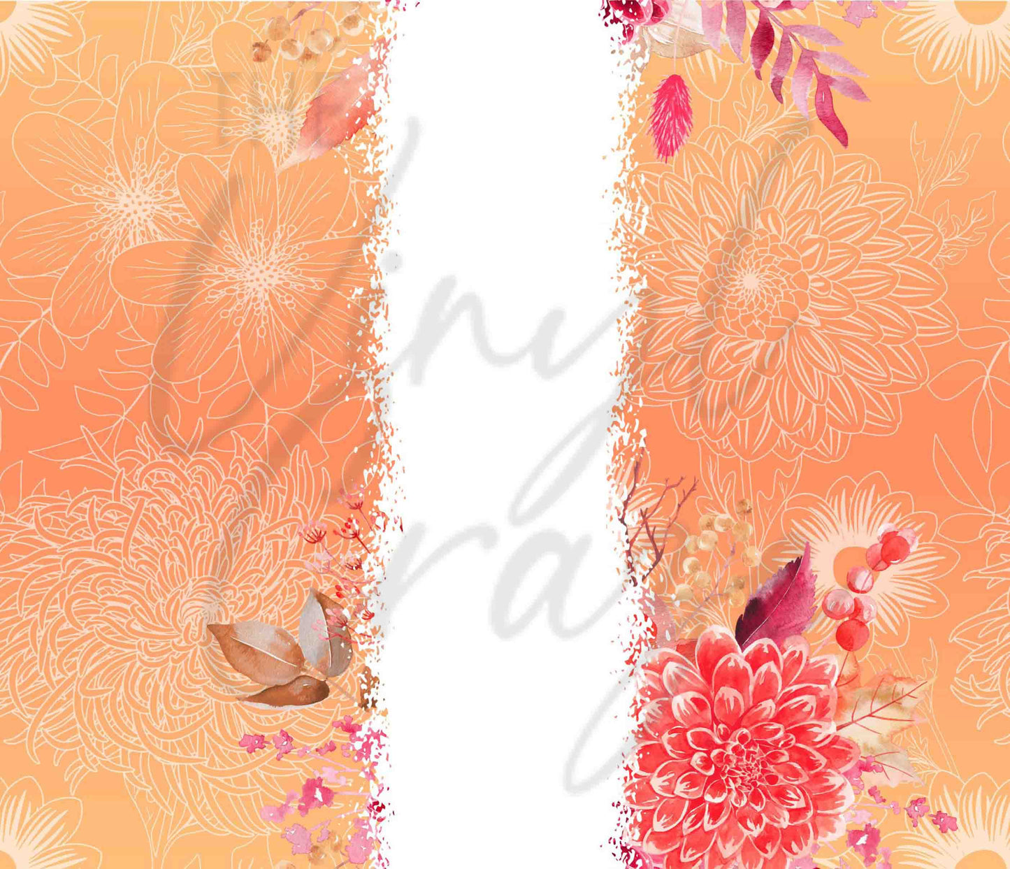 Bright Pink and Orange Florals - Adhesive Vinyl Wrap