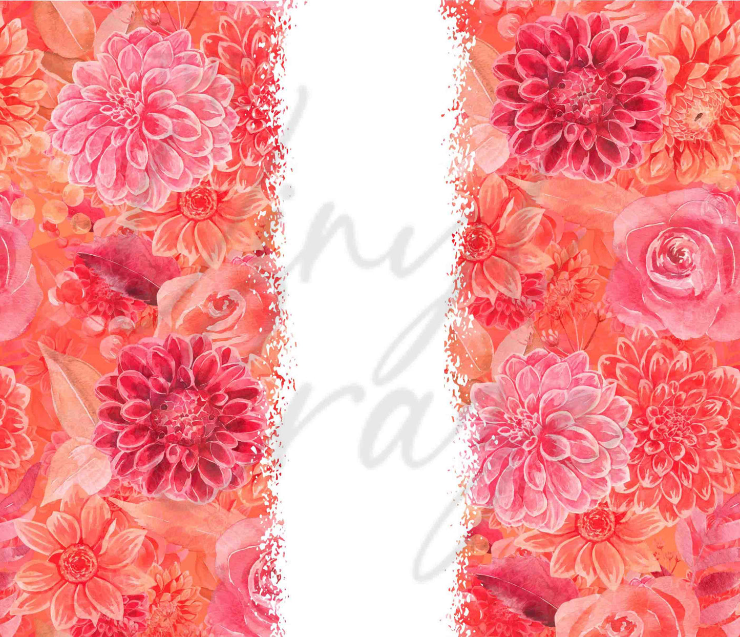 Bright Pink and Orange Florals - Adhesive Vinyl Wrap