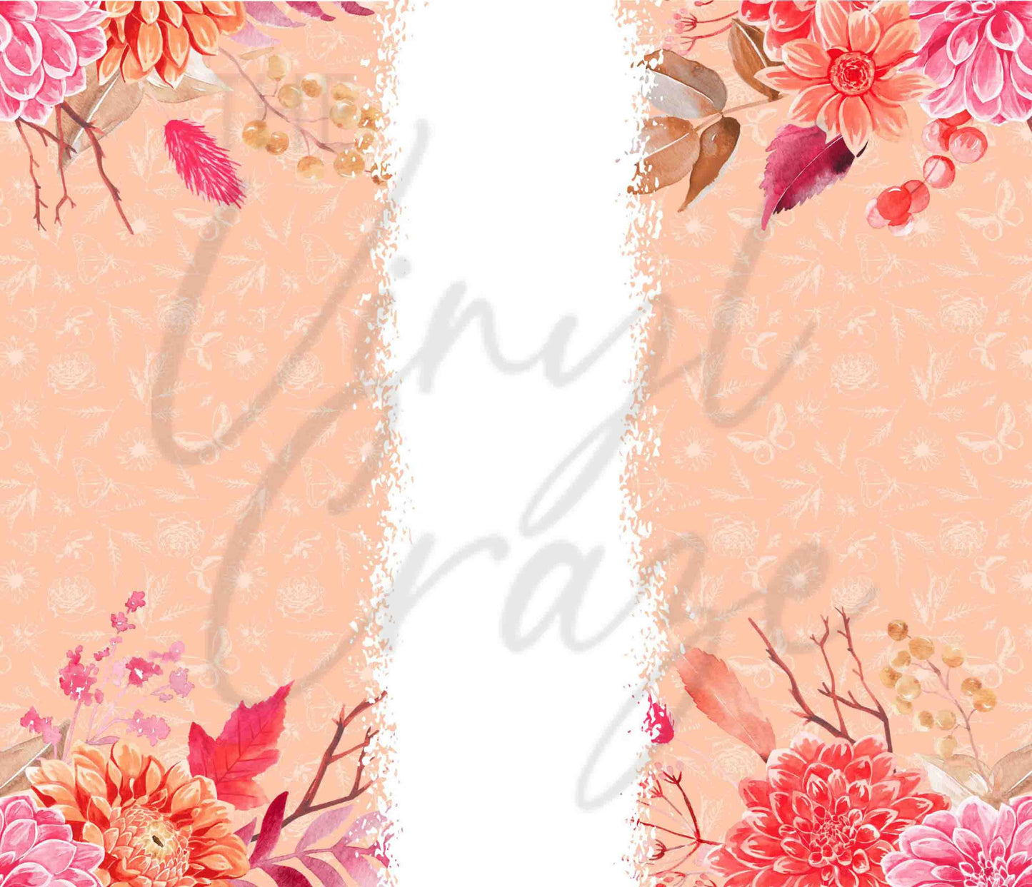 Bright Pink and Orange Florals - Adhesive Vinyl Wrap