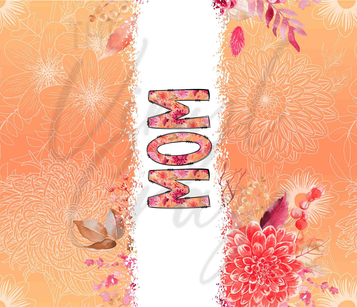 Bright Pink and Orange Florals - Adhesive Vinyl Wrap