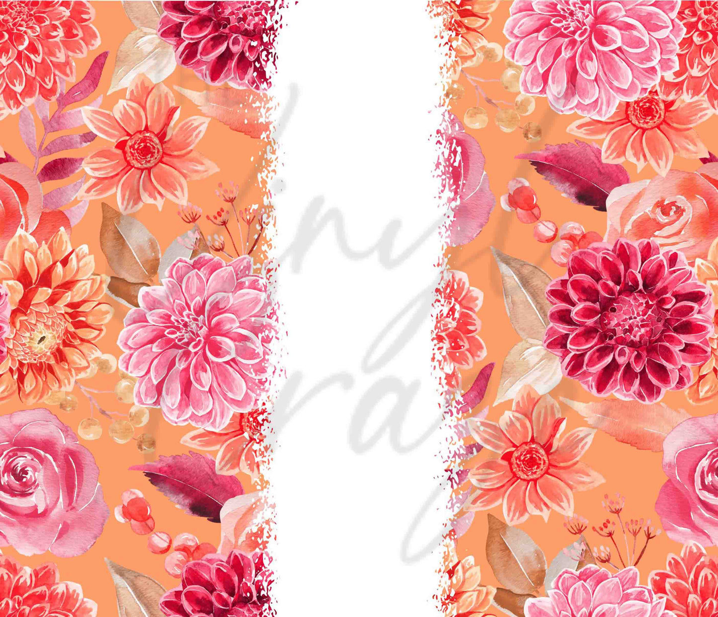 Bright Pink and Orange Florals - Adhesive Vinyl Wrap