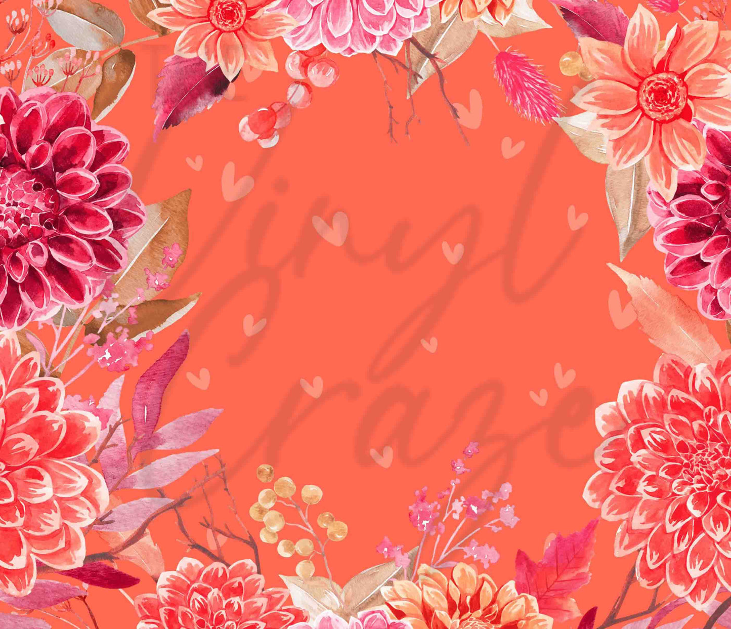 Bright Pink and Orange Florals - Adhesive Vinyl Wrap