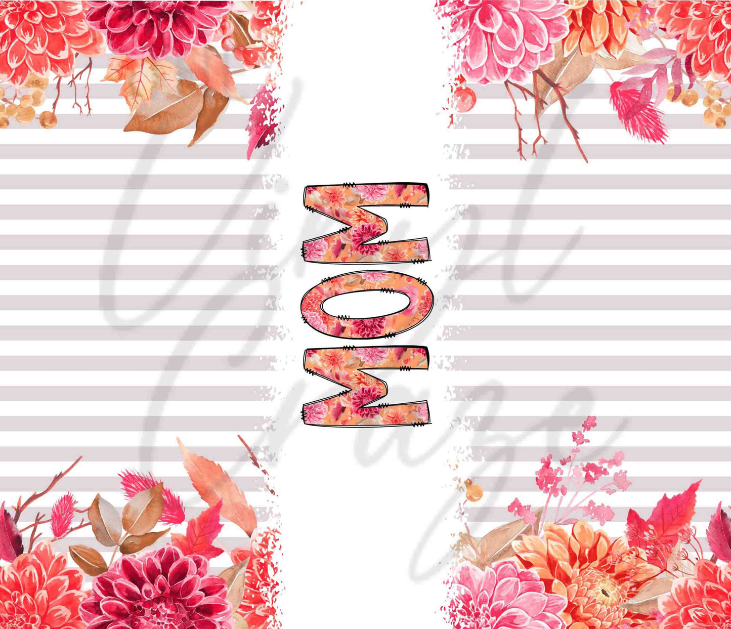 Bright Pink and Orange Florals - Adhesive Vinyl Wrap