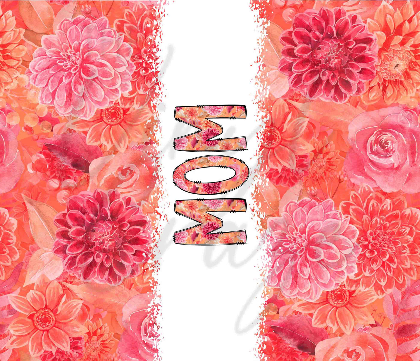 Bright Pink and Orange Florals - Adhesive Vinyl Wrap