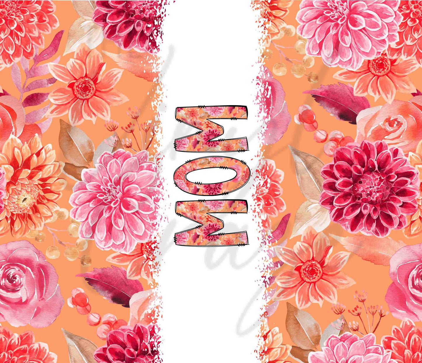 Bright Pink and Orange Florals - Adhesive Vinyl Wrap