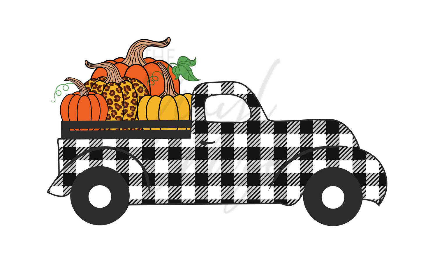 Buffalo Plaid Pumpkin Truck - UV DTF Decal