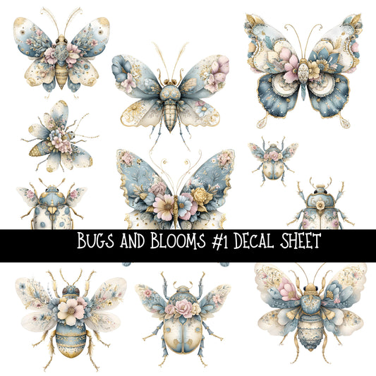 Bugs and Blooms UV DTF Decal sheets 4 design Options available