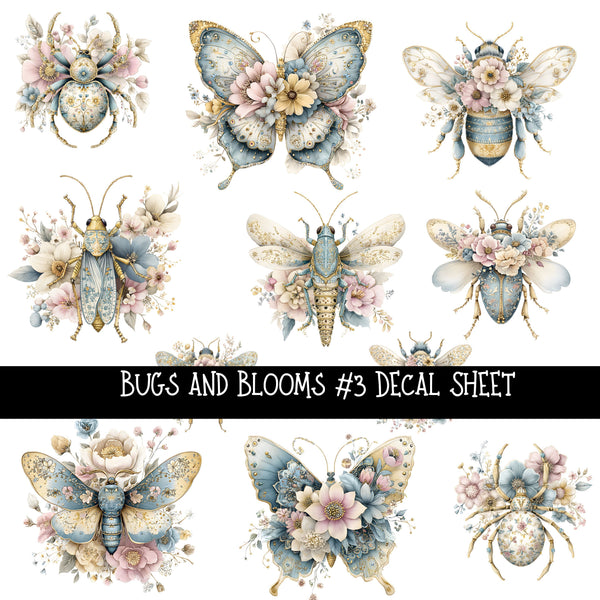 Bugs and Blooms UV DTF Decal sheets 4 design Options available