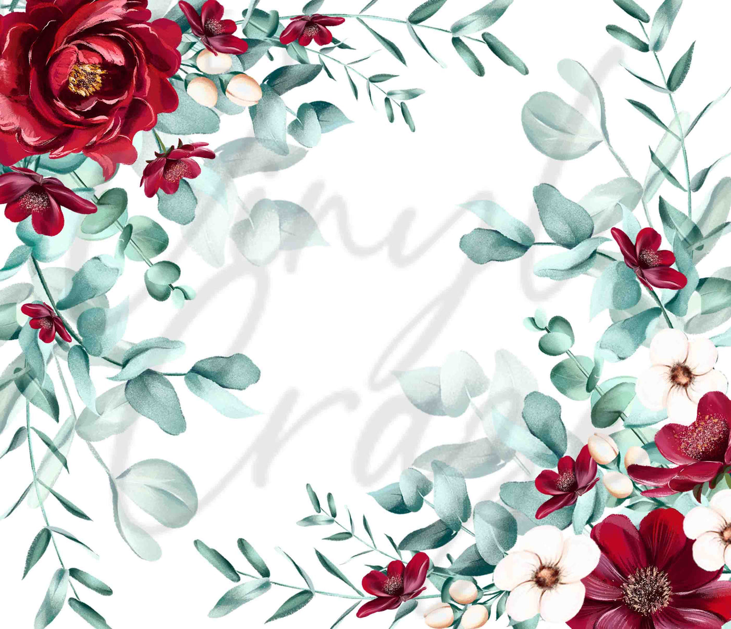 Burgundy Floral - Adhesive Vinyl Wrap