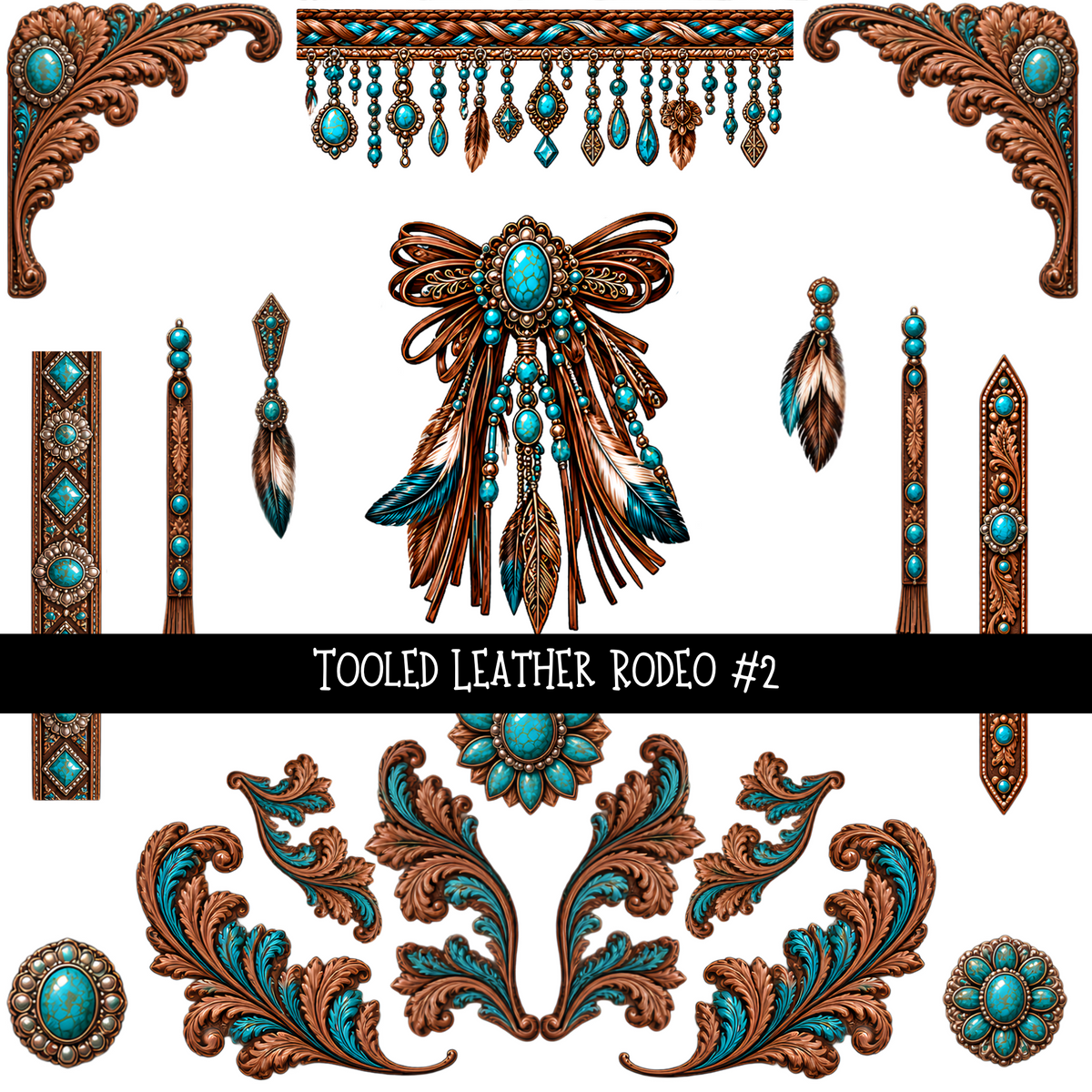 Tooled leather Rodeo - UV DTF Decal sheets