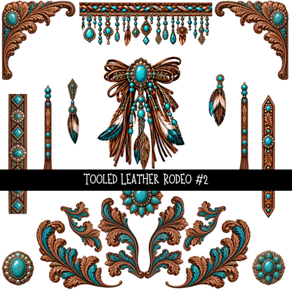 Tooled leather Rodeo - UV DTF Decal sheets