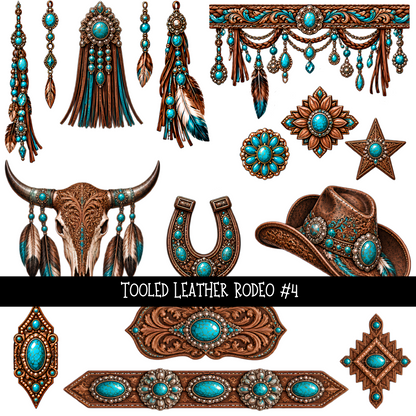 Tooled leather Rodeo - UV DTF Decal sheets