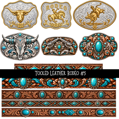 Tooled leather Rodeo - UV DTF Decal sheets