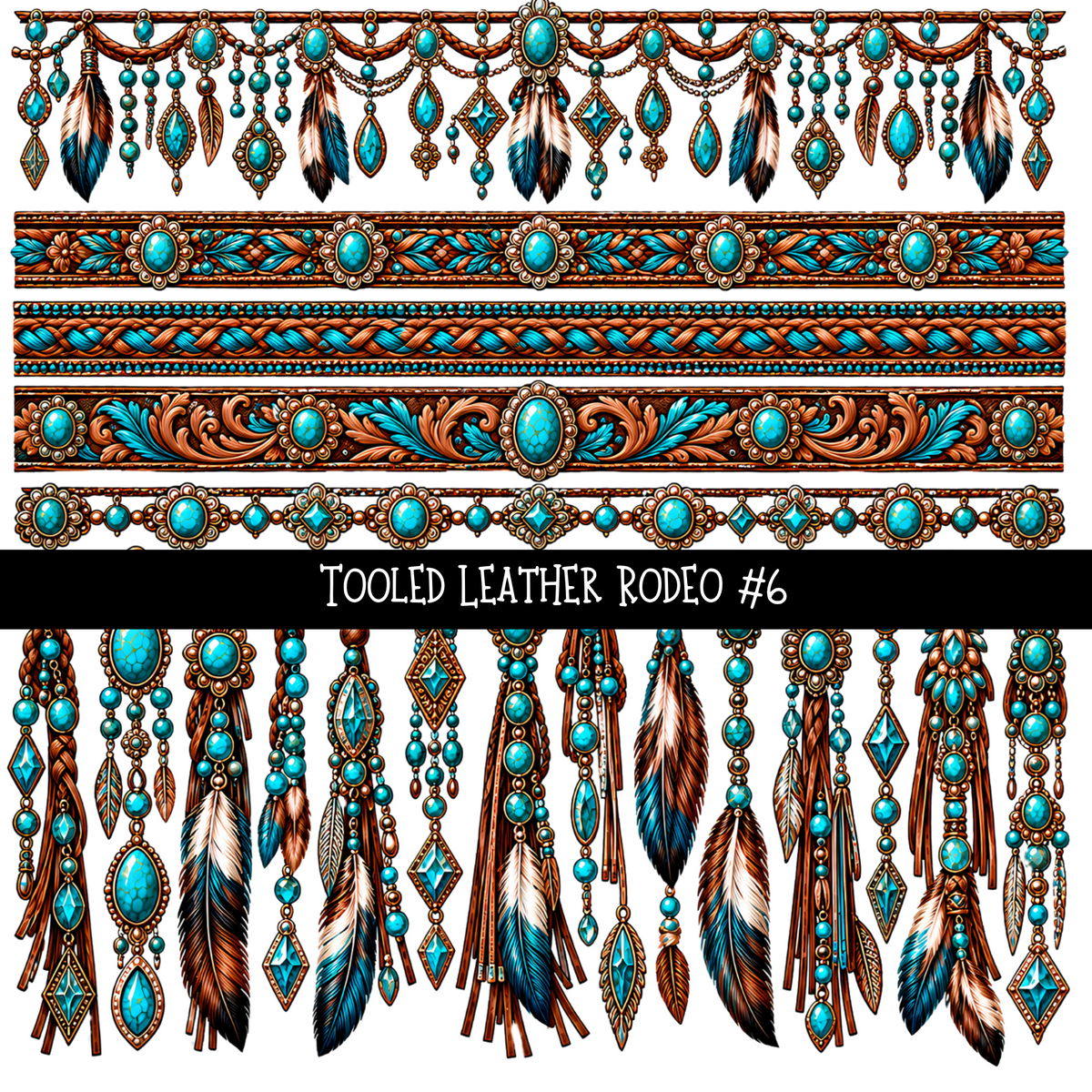 Tooled leather Rodeo - UV DTF Decal sheets