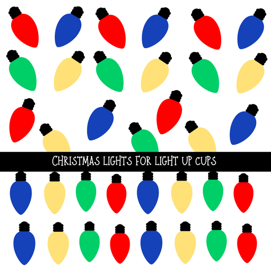 Christmas lights for light up cups - UV DTF Decal sheets