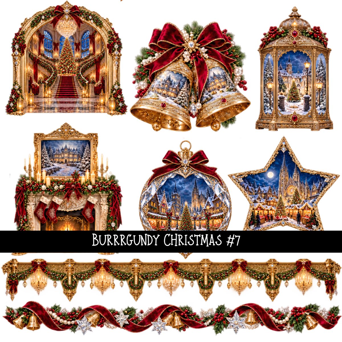 Burrrgundy Christmas - UV DTF Decal sheets 7 Designs available