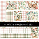 Butterflies in Bloom Patchwork precut vinyl sheet available in 12x12 or 6x6 sizes