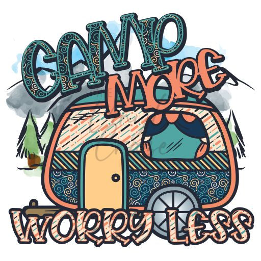 Camp More Worry Less - UV DTF Decal