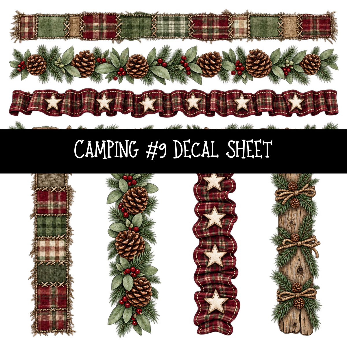 Camping UV DTF Decal sheets 11 Designs available