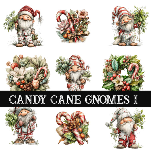 Candy Cane Gnomes Collection UV DTF Decal Sheets 7 Design sheets