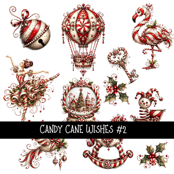 Candy Cane Wishes UV DTF Decal sheets 8 Designs available