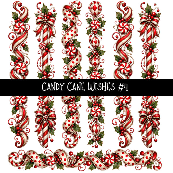Candy Cane Wishes UV DTF Decal sheets 8 Designs available