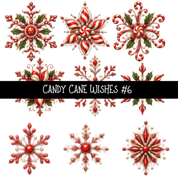Candy Cane Wishes UV DTF Decal sheets 8 Designs available