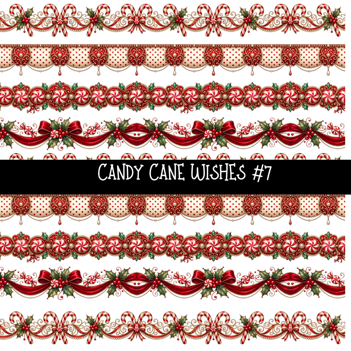 Candy Cane Wishes UV DTF Decal sheets 8 Designs available