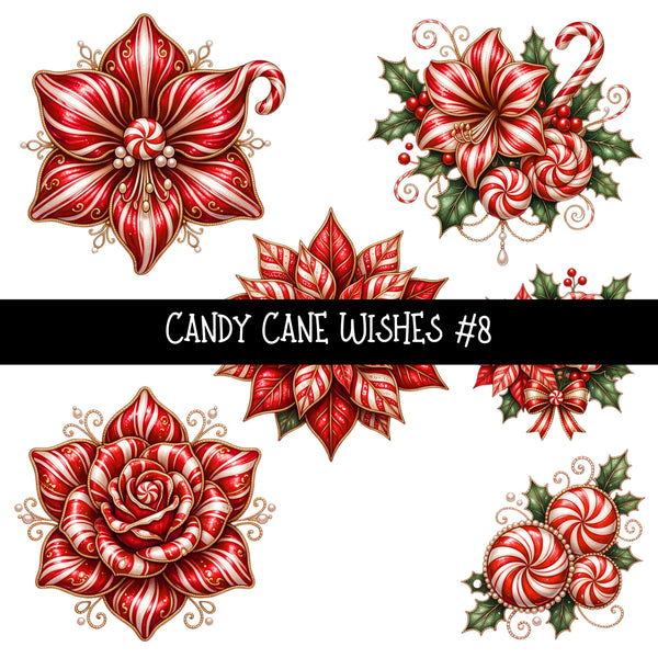 Candy Cane Wishes UV DTF Decal sheets 8 Designs available