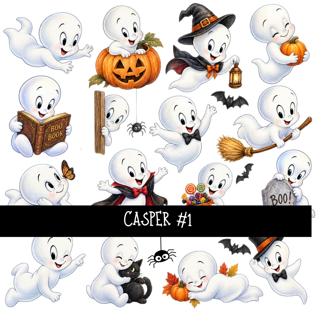 Casper UV DTF Decal sheets 2 designs available