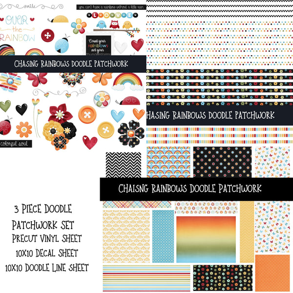 Chasing Rainbows Doodle Patchwork Set