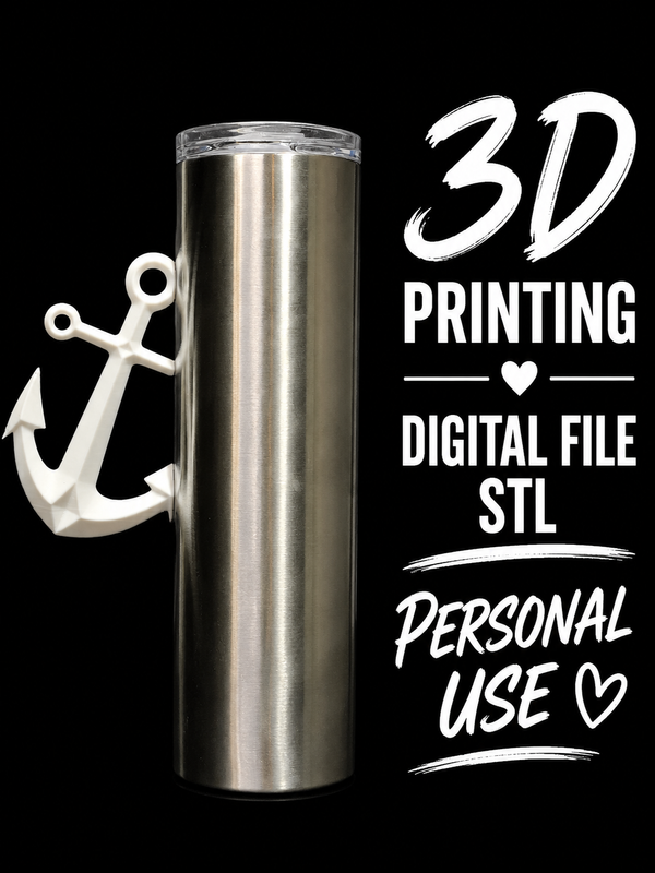 Anchor - Tumbler Handle Digital File Stl