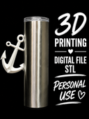 Anchor - Tumbler Handle Digital File Stl