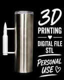 Bullet - Tumbler Handle Digital File Stl