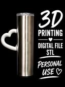 Heart - Tumbler Handle Digital File Stl
