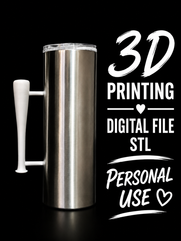 Baseball Bat - Tumbler Handle Digital File Stl